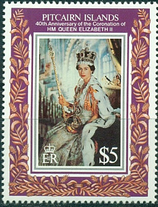 Питкерн, 1993, 40 лет Коронации, Елизаветы II, 1 марка